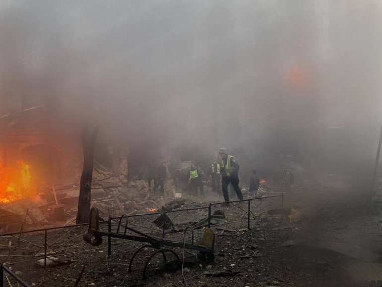 Rockets strike in Ukraine's capital Kyiv
