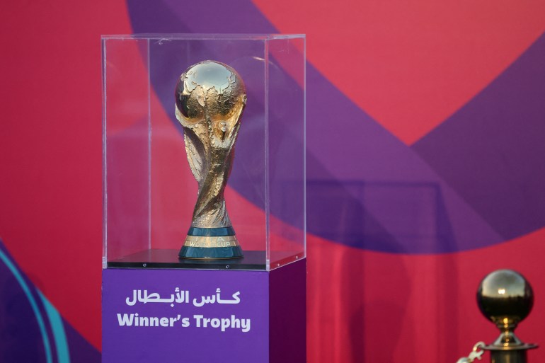 FIFA World Cup Qatar 2022 - The World Cup trophy goes on display at Aspire Park