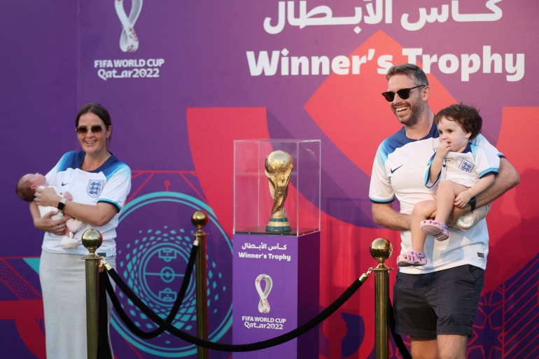 FIFA World Cup Qatar 2022 - The World Cup trophy goes on display at Aspire Park