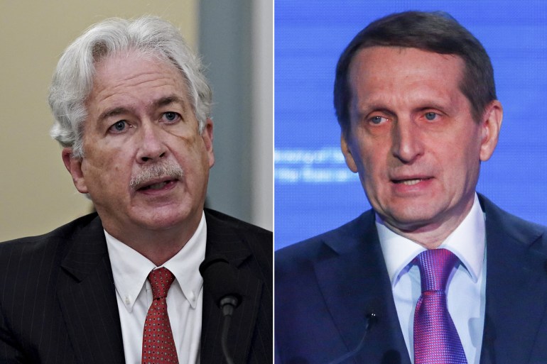 CIA Director William Burns has met his Russian counterpart, Sergey Naryshkin, the head of Russia's Foreign Intelligence Service