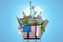 USA, landmarks USA, suitcase and New York; Shutterstock ID 186101330; purchase_order: ajnet; job: ; client: ; other: