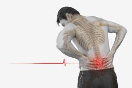 A man problem chronic low back pain and skeleton isolated; Shutterstock ID 491507650; purchase_order: ajnet; job: ; client: ; other: