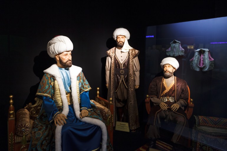 ESKISEHIR, TURKEY - NOVEMBER 24 2016 : Yilmaz Buyukersen Wax Sculpture Museum. Ottoman Sultans.