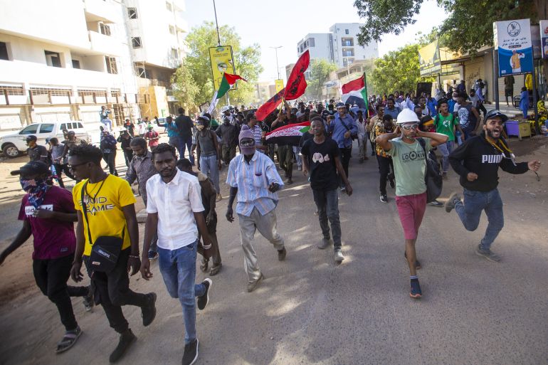 People hold demonstration in Khartoum, Sudan
