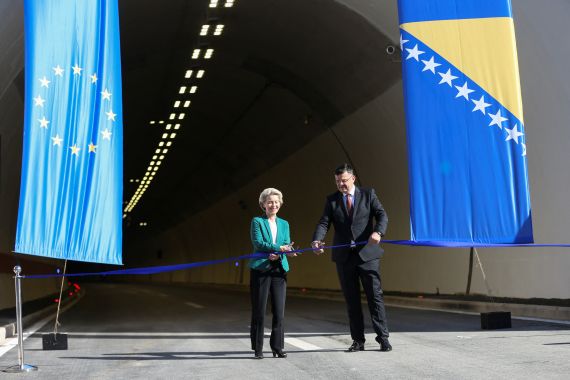 EC President von der Leyen opens the Tunnel Ivan, on the Corridor Vc near Sarajevo