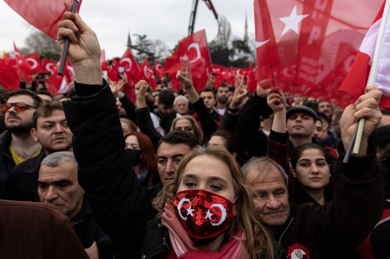 Thousands protest in Turkey over Istanbul mayor's conviction in Istanbul