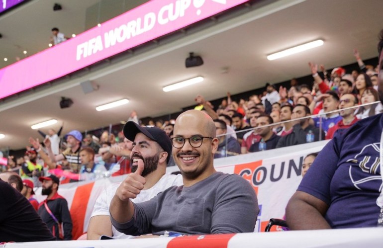 أحمد البحار، الذي رافق المنتخب الفرنسي قبيل انطلاق مباراته أمام إنجلترا أعرب عن سعادته بمستوى الإتاحة وسهولة الحركة لذوي الاحتياجات الخاصة في مونديال قطر (مواقع التواصل)