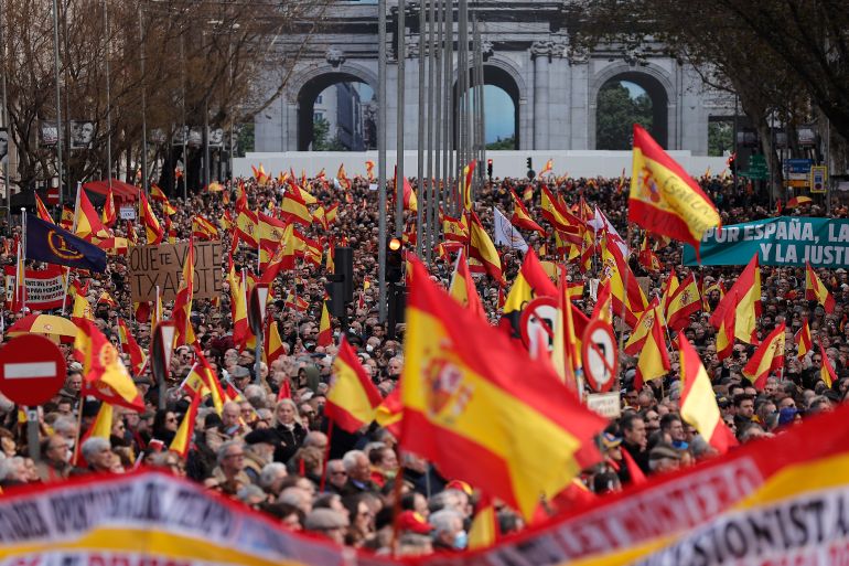 Anti-gov't protest in Madrid