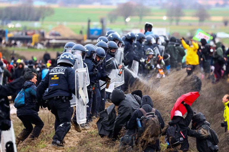 Protest against the expansion of the Germany's utility RWE's Garzweiler open-cast lignite mine to Luetzerath