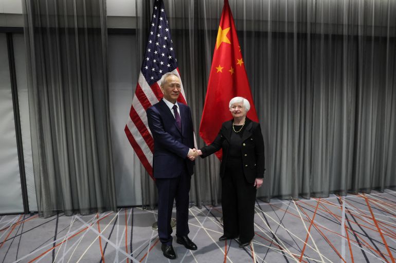 U.S. Treasury Secretary Janet Yellen meets Chinese Vice Premier Liu He, in Zurich