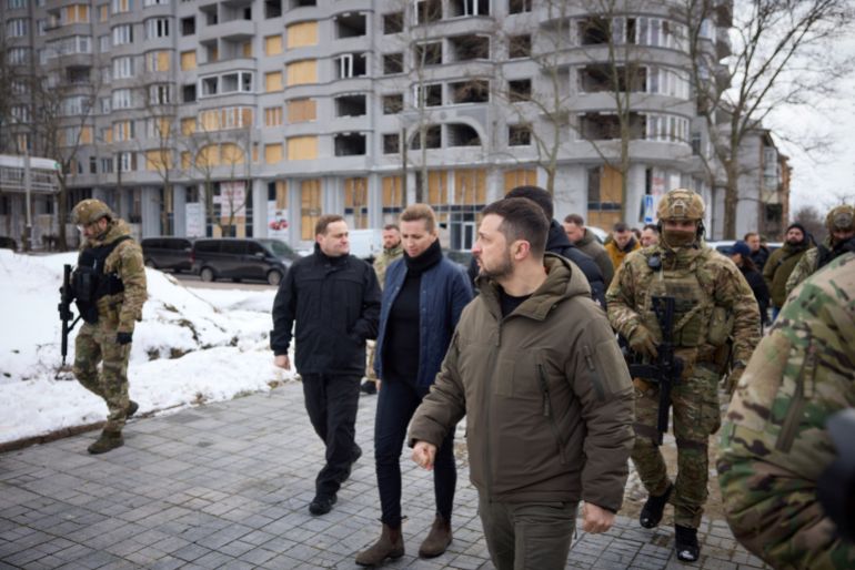 Ukraine's President Zelenskiy and Denmark's PM Frederiksen visit Mykolaiv