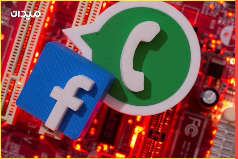 3D printed Whatsapp and Facebook logos are placed on a computer motherboard in this illustration taken January 21, 2021. REUTERS/Dado Ruvic/Illustration