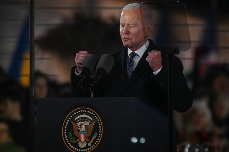 U.S. President Biden delivers speech in Warsaw