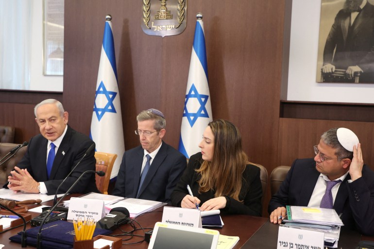 Weekly cabinet meeting at the Prime Minister's office in Jerusalem