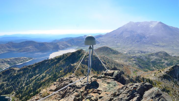 Annual PBO GPS maintenance at Mount St. Helens, September 2014. (Photo/Mike Gottlieb)
