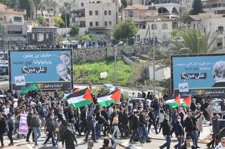 مظاهرة لفلسطينيي 48 ضد سياسات حكومة نتنياهو تجاه الفلسطينيين.