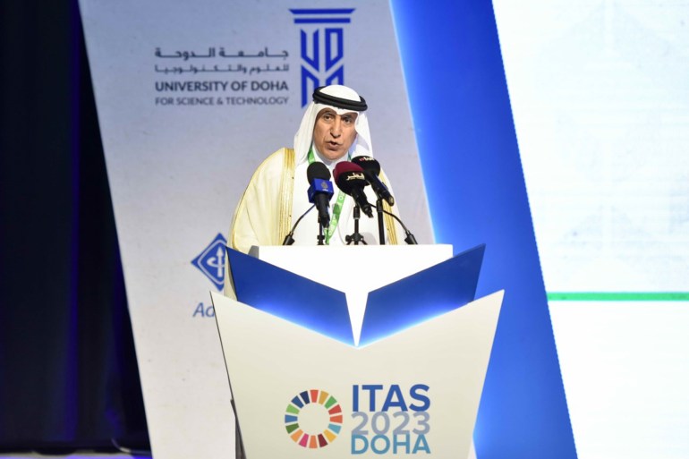 ناصر النعيمي يقول إن مؤتمر الابتكار يهدف لتبادل الخبرات والحلول حول التي تواجهها المنطقة وقطر ( جامعة الدوحة) copy