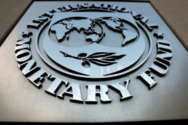 FILE PHOTO: The International Monetary Fund (IMF) logo in Washington, United States, September 4, 2018. REUTERS/Yuri Gripas/File Photo
