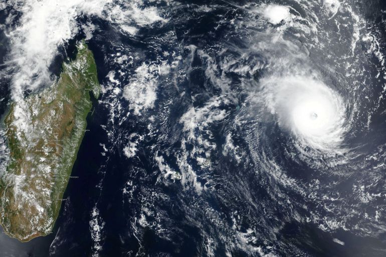 Satellite imagery show Cyclone Freddy approaching Madagascar
