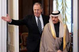Russian Foreign Minister Sergei Lavrov meets with Saudi Arabia's Foreign Minister Prince Faisal bin Farhan Al Saud in Moscow