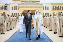 Syria's President Bashar al-Assad meets with President of the UAE Sheikh Mohamed bin Zayed Al Nahyan in Abu Dhabi