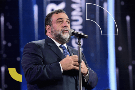 YEREVAN, ARMENIA - MAY 28: Aurora Humanitarian Initiative Co-Founder Ruben Vardanyan offers remarks during the 2017 Aurora Prize Ceremony at the Karen Demirtchian Sport/Concert Complex on May 28, 2017 in Yerevan, Armenia. (Photo by Victor Boyko/Getty Images for Aurora Humanitarian Initiative)