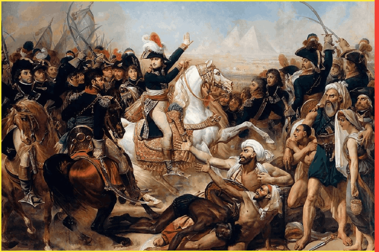 A painting by the French artist "Antoine Jean Gros" to depict the French victory at Giza