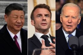 كومبو لرؤساء فرنسا وأميركا والصين