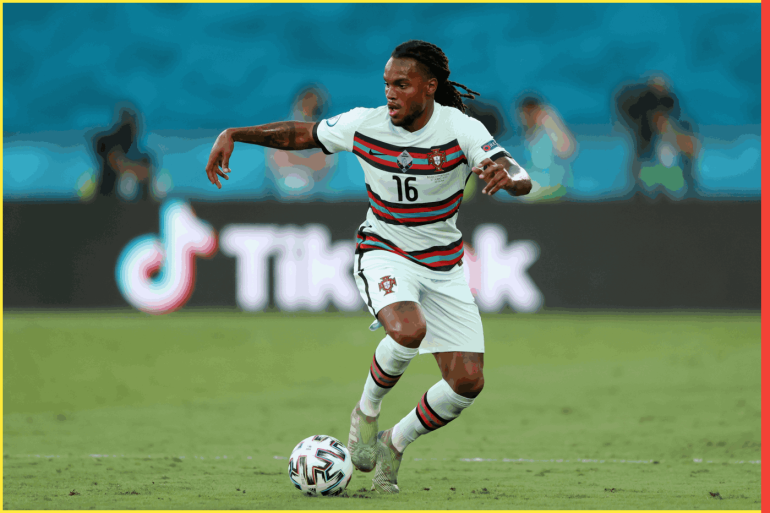 SEVILLE, SPAIN - JUNE 27: Renato Sanches of Portugal runs with the ball during the UEFA Euro 2020 Championship Round of 16 match between Belgium and Portugal at Estadio La Cartuja on June 27, 2021 in Seville, Spain. (Photo by Alexander Hassenstein/Getty Images)
