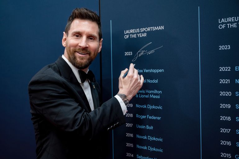 Montblanc Signing Wall - 2023 Laureus World Sport Awards Paris