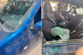 صورة سيارة المستوطن الذي قتل في عملية إطلاق النار شمال طولكرم (مواقع التواصل الاجتماعي)