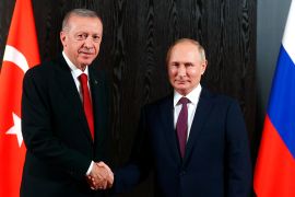 بوتين (يمين) وأردوغان وضعا إطارا للتفاهم في مختلف القضايا بين البلدين (أسوشيتد برس)