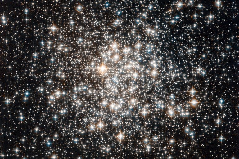 This Hubble Space Telescope image shows off the globular cluster M107, which makes a great target for backyard telescopes this week. PHOTOGRAPH BY ESA, NASA