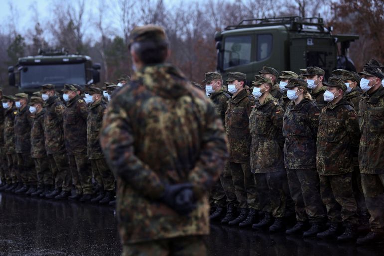 Defense Minister Lambrecht visits German armed forces Bundeswehr in Beelitz