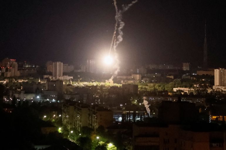 A missile strike in Kyiv