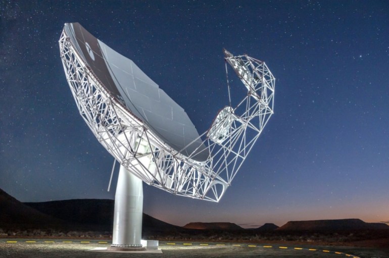 Meerkat is a South African-funded and designed telescope, with 75 percent of its components sourced locally, and will be the most sensitive radio telescope in the Southern Hemisphere.  (Image source: MeerKAT)