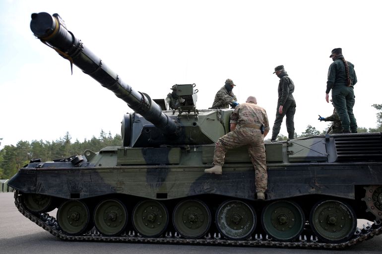 Ukrainian soldiers undergo maintenance training, in Klietz