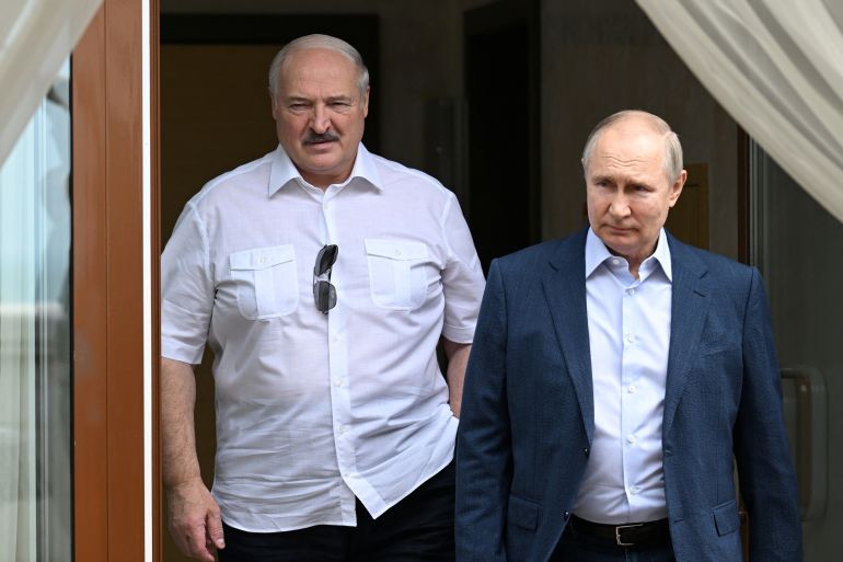 Russian President Vladimir Putin meets with Belarusian President Alexander Lukashenko in Sochi