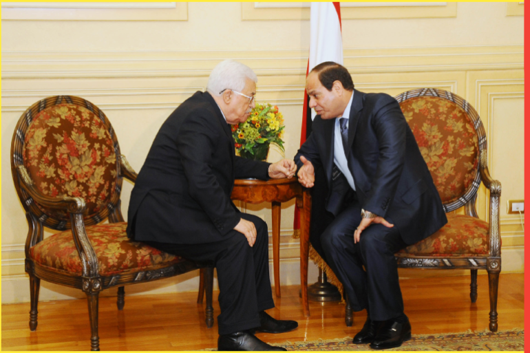 Palestinian President, Mahmoud Abbas and Egyptian President Abdel Fattah al-Sisi