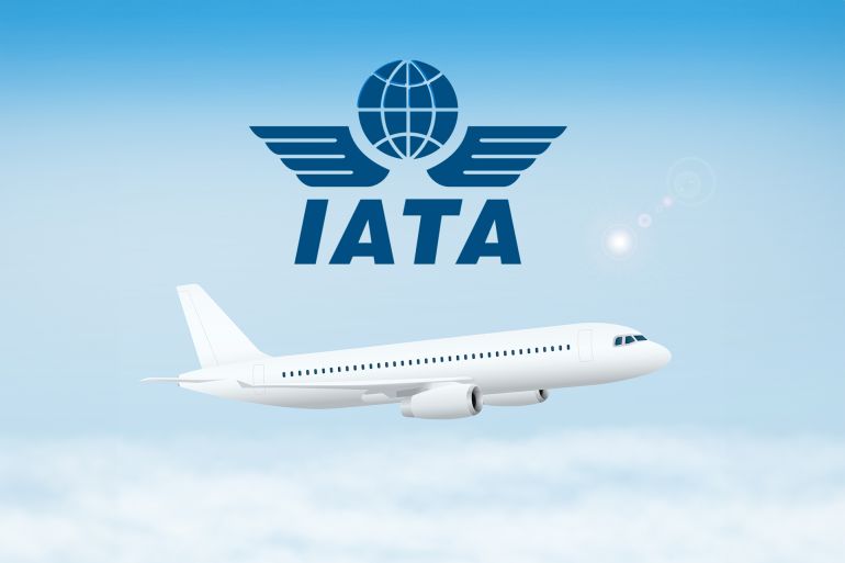 رمز اياتا (الاتحاد الدولي للنقل الجوي إياتا) مع طائراة