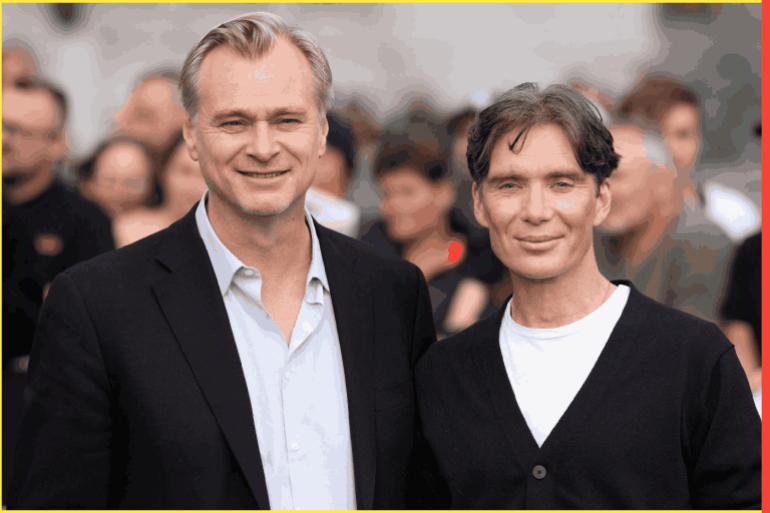 Christopher Nolan and Cillian Murphy attend a photo call for "Oppenheimer" in London, Britain, July 12, 2023. REUTERS/Maja Smiejkowska