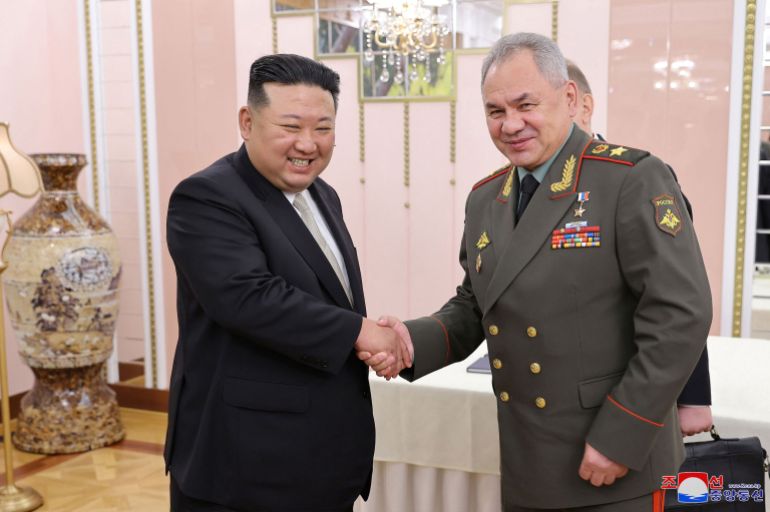 North Korean leader Kim Jong Un meets with Russia's defense minister Sergei Shoigu