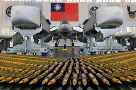 FILE PHOTO: FILE PHOTO:Indigenous Defense Fighter (IDF) fighter jet and missiles are seen at Makung Air Force Base in Taiwan's offshore island of Penghu