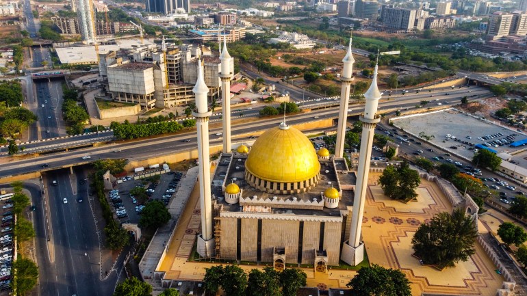 Beautiful aerial view of National Mosque Abuja ; Shutterstock ID 1955734126; purchase_order: AJA; job: ; client: ; other: