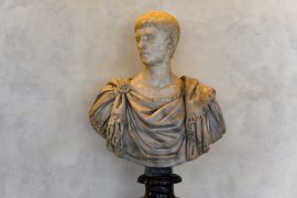Florence, Italy - 20 Nov, 2022: Bust of Roman Emperor Caligula, Uffizi Gallery; Shutterstock ID 2321856777; purchase_order: aljazeera ; job: ; client: ; other: