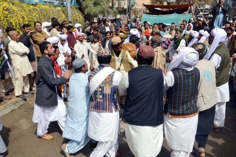 QUETTA, PAKISTAN - MAR 02: Citizens are wearing traditional dresses are expressing their cultural loyalty during the ceremony on the occasion of Baloch Culture Day, on March 02, 2016 in Quetta.; Shutterstock ID 384837229; purchase_order: AJA; job: ; client: ; other: