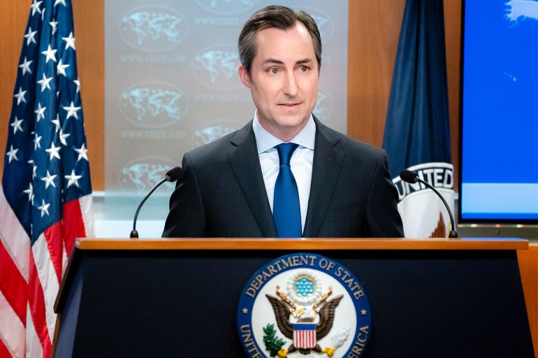State Department spokesperson Matthew Miller answers questions about a American solider detained in North Korea after he willfully crossed the border from South Korea during a news briefing at the State Department on Tuesday, July 18, 2023, in Washington. (AP Photo/Nathan Howard)