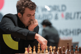 Magnus Carlsen (NOR) during the FIDE Chess World Rapid &amp; Blitz 2021 in Warsaw, Poland, on December 28, 2021.