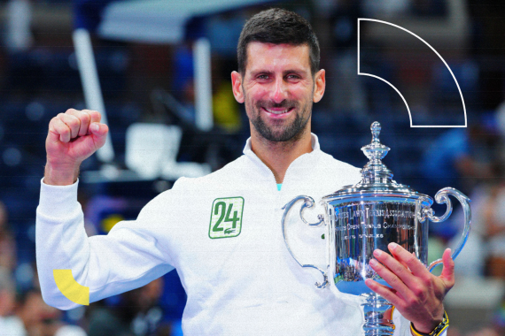 Novak Djokovic with the Men's Singles Trophy, the 24th Grand Slam of his career
