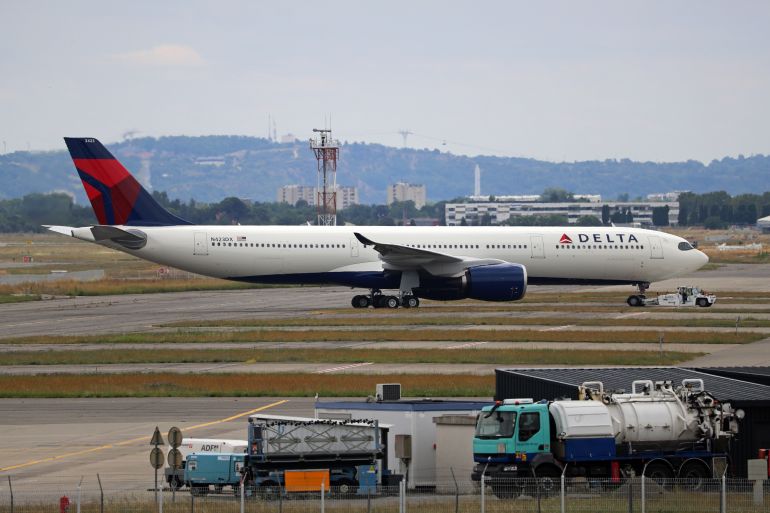 The Airbus A330-941 with registration N423DX is delivered by Airbus to Delta Airlines from Toulouse Blagnac airport, in Toulouse, on 28th July 2023. -- (Photo by Urbanandsport/NurPhoto via Getty Images)